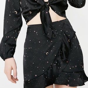 Honey Punch Moon and Stars Ruffle Skirt